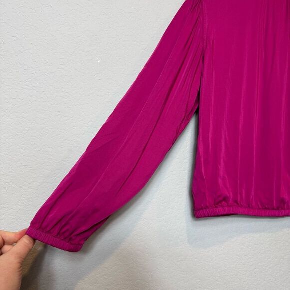 Anthropologie Cloth + Stone Hot Pink Peasant Top Long Sleeve Blouse Women's S - Picture 5 of 7